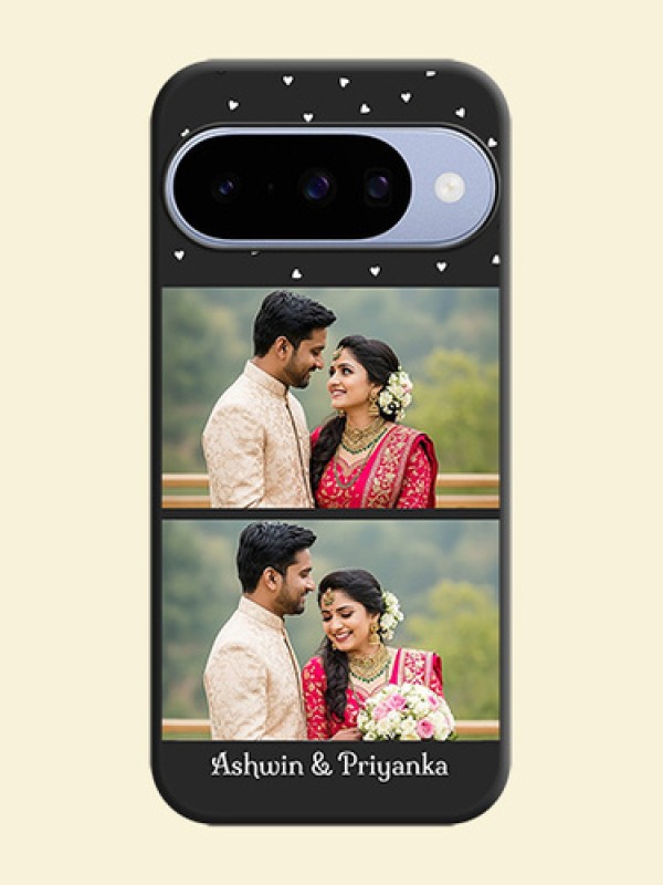Miniature Love Symbols with Name On Space Black Custom Soft Matte Mobile Back Cover - Google Pixel 10 5G