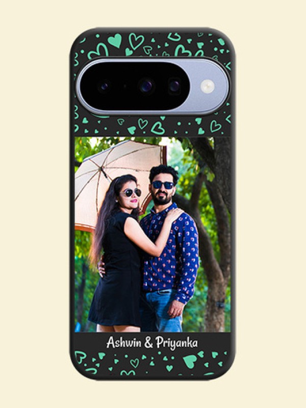 Sea Green Indefinite Love Pattern on Photo On Space Black Custom Soft Matte Mobile Back Cover - Google Pixel 10 5G