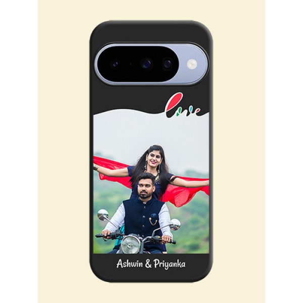 Fall in Love Pattern with Picture on Photo On Space Black Custom Soft Matte Mobile Back Cover - Google Pixel 10 5G