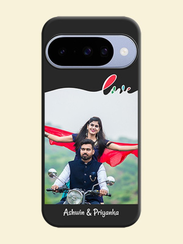 Fall in Love Pattern with Picture on Photo On Space Black Custom Soft Matte Mobile Back Cover - Google Pixel 10 5G