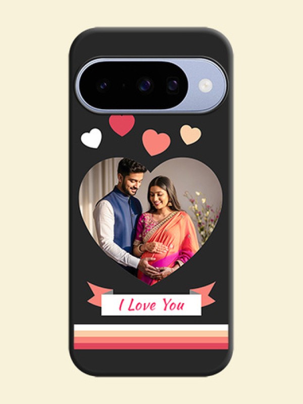 Love Shaped Photo with Colorful Stripes On Space Black Custom Soft Matte Mobile Back Cover - Google Pixel 10 5G