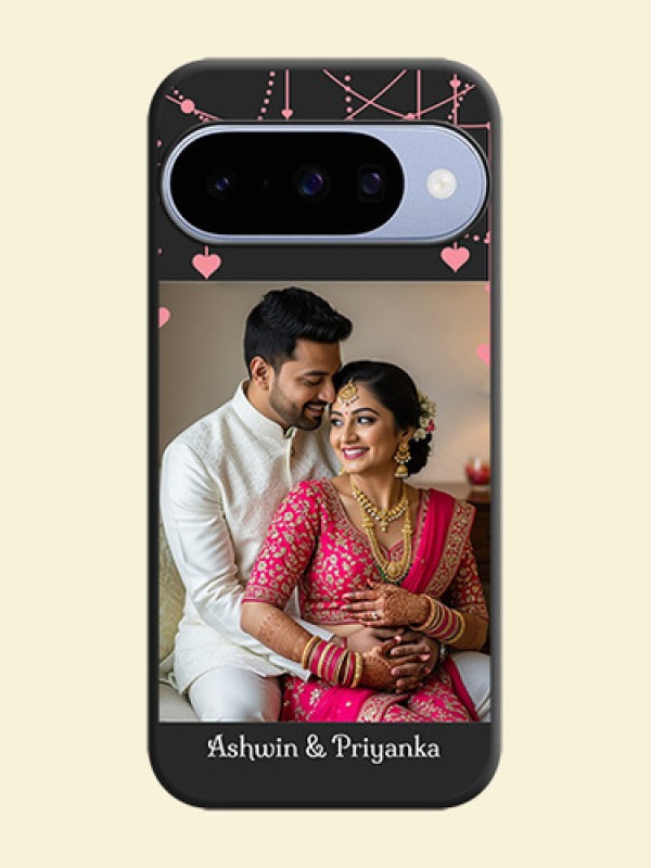 Pink Love Hangings with Text On Space Black Custom Soft Matte Mobile Back Cover - Google Pixel 10 5G