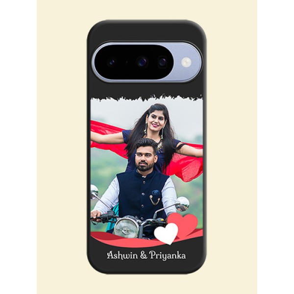 Pin Color Love Shaped Ribbon Design with Text On Space Black Custom Soft Matte Mobile Back Cover - Google Pixel 10 5G