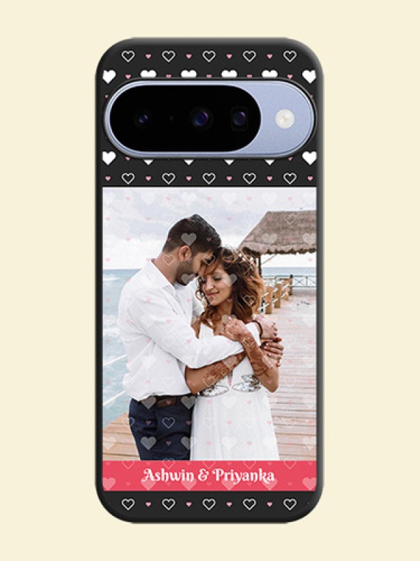 White Color Love Symbols with Text Design on Photo On Space Black Custom Soft Matte Mobile Back Cover - Google Pixel 10 5G