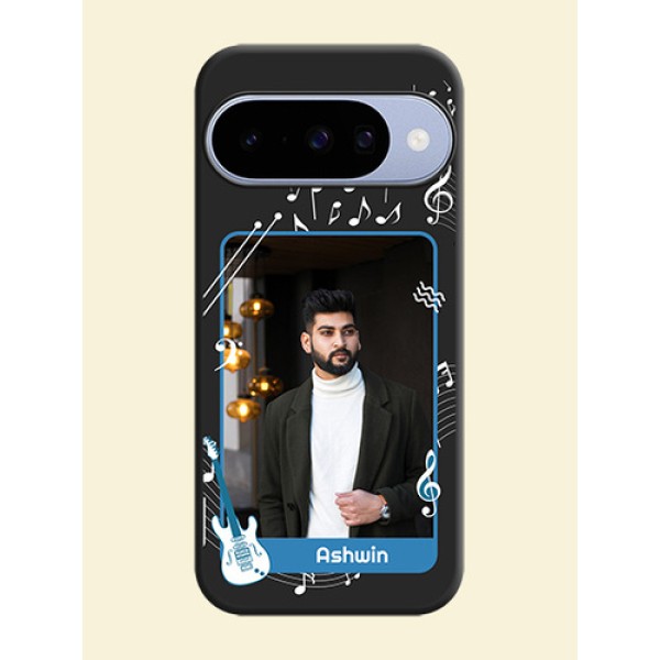 Musical Theme Design with Text on Photo On Space Black Custom Soft Matte Mobile Back Cover - Google Pixel 10 5G