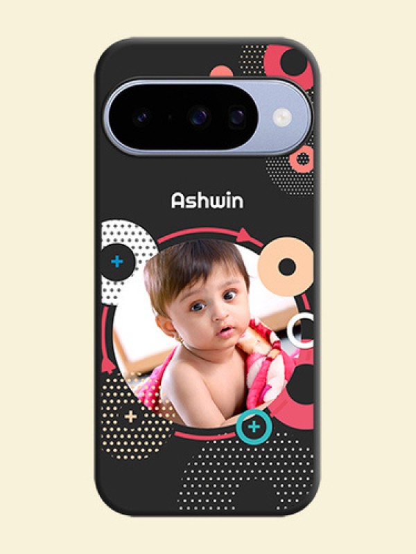 Multicoloured Round Image On Space Black Custom Soft Matte Mobile Back Cover - Google Pixel 10 5G
