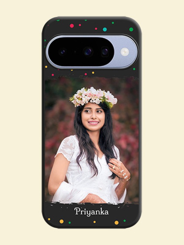 Multicolor Dotted Pattern with Text On Space Black Custom Soft Matte Mobile Back Cover - Google Pixel 10 5G