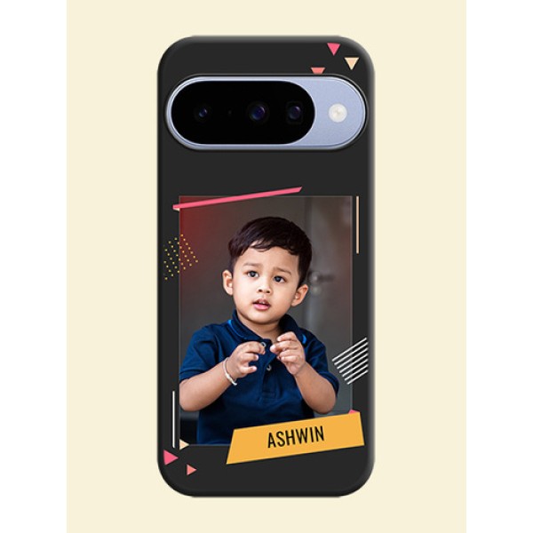 Photo Frame with Triangle Small Dots on Photo On Space Black Custom Soft Matte Mobile Back Cover - Google Pixel 10 5G
