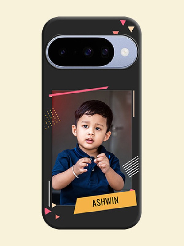 Photo Frame with Triangle Small Dots on Photo On Space Black Custom Soft Matte Mobile Back Cover - Google Pixel 10 5G