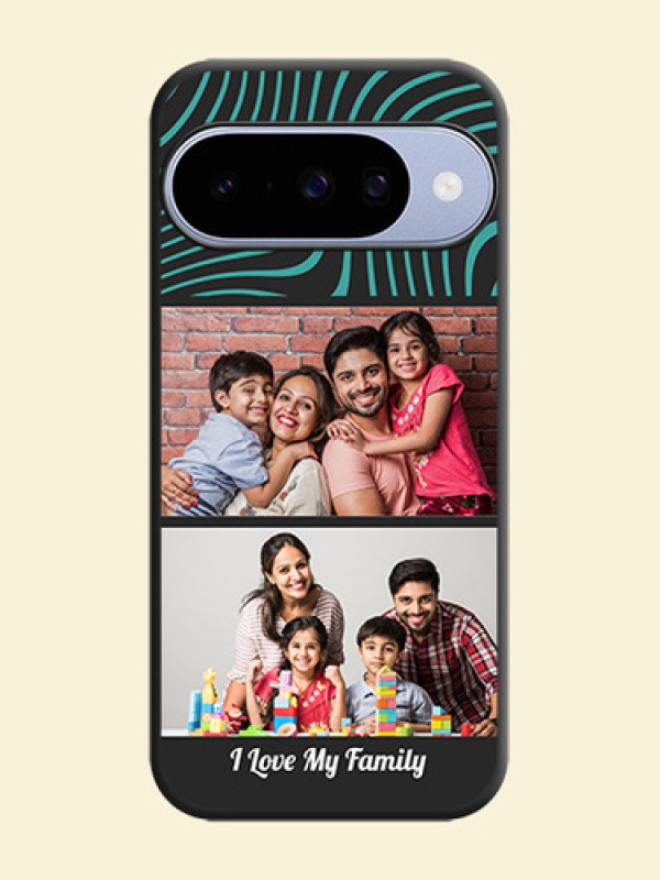 Wave Pattern with 2 Image Holder On Space Black Custom Soft Matte Mobile Back Cover - Google Pixel 10 5G