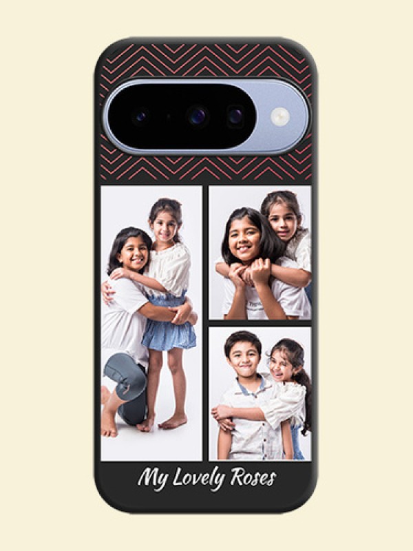 Wave Pattern with 3 Image Holder On Space Black Custom Soft Matte Mobile Back Cover - Google Pixel 10 5G
