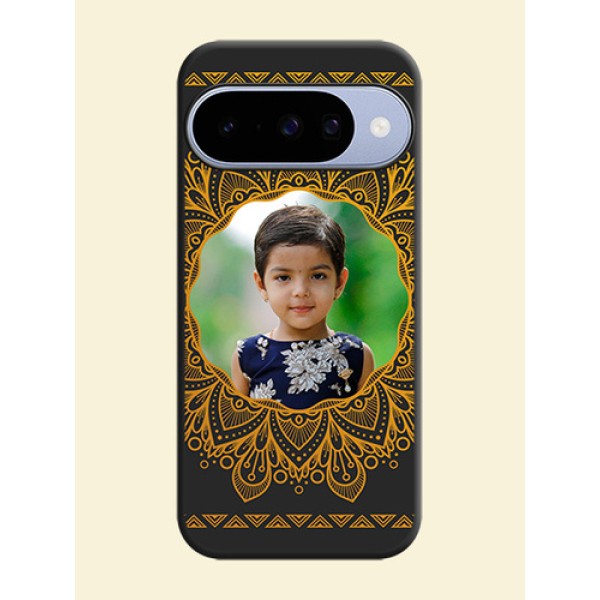 Round Image with Floral Design On Space Black Custom Soft Matte Mobile Back Cover - Google Pixel 10 5G