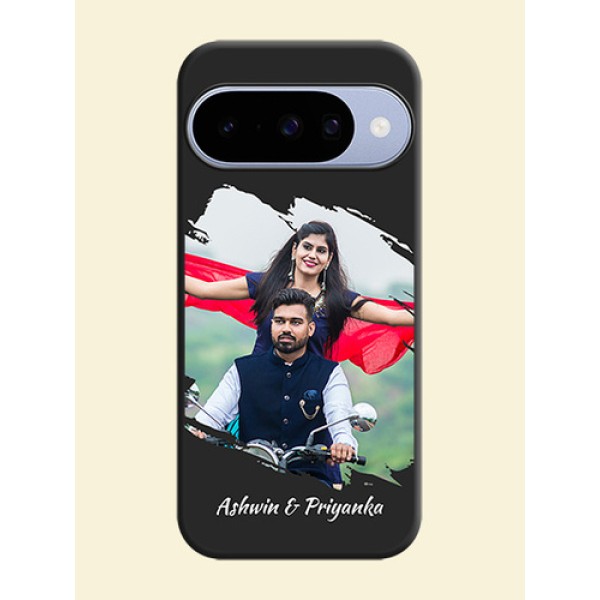 Grunge Brush Strokes on Photo On Space Black Custom Soft Matte Mobile Back Cover - Google Pixel 10 5G