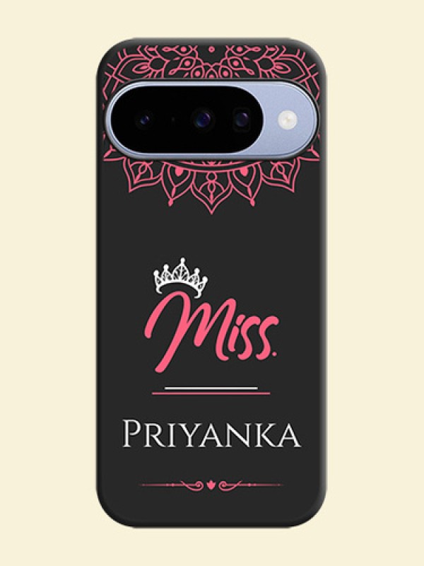 Mrs Name with Floral Design On Space Black Custom Soft Matte Mobile Back Cover - Google Pixel 10 5G