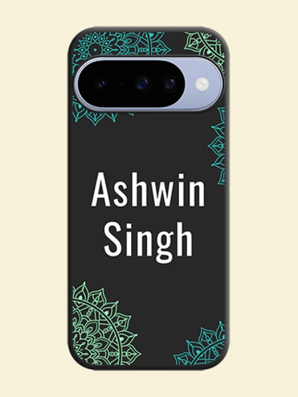 Your Name with Floral Design On Space Black Custom Soft Matte Mobile Back Cover - Google Pixel 10 5G