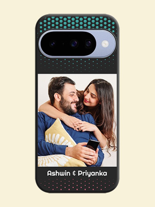 Faded Dots with Grunge Photo Frame and Text On Space Black Custom Soft Matte Mobile Back Cover - Google Pixel 10 5G