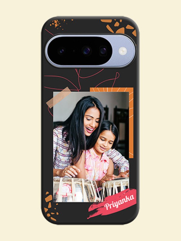 Orange Photo Frame On Space Black Custom Soft Matte Mobile Back Cover - Google Pixel 10 5G
