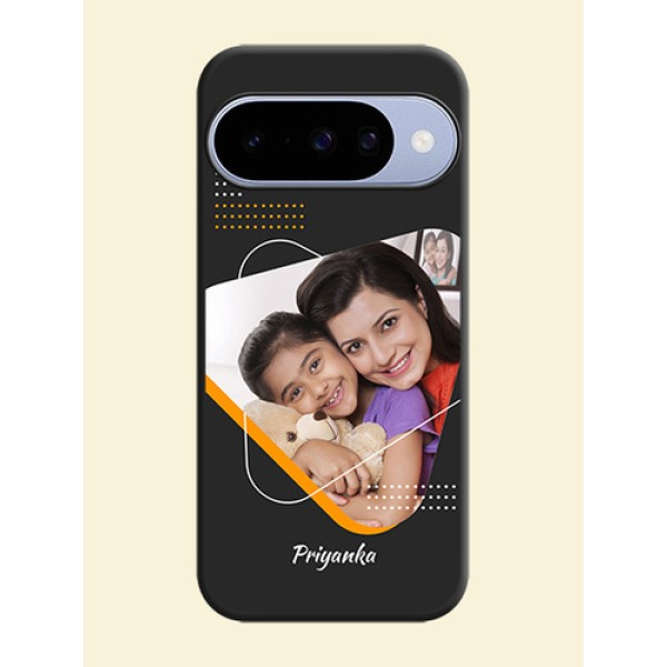 Yellow Triangle on Photo On Space Black Custom Soft Matte Mobile Back Cover - Google Pixel 10 5G