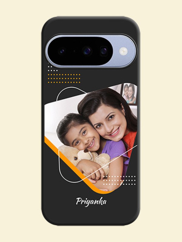 Yellow Triangle on Photo On Space Black Custom Soft Matte Mobile Back Cover - Google Pixel 10 5G