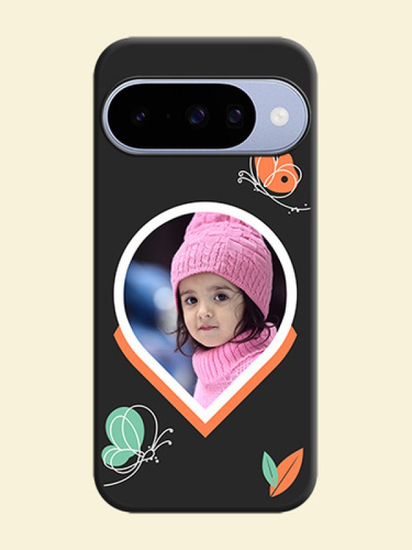 Upload Pic With Simple Butterly Design On Space Black Custom Soft Matte Mobile Back Cover - Google Pixel 10 5G