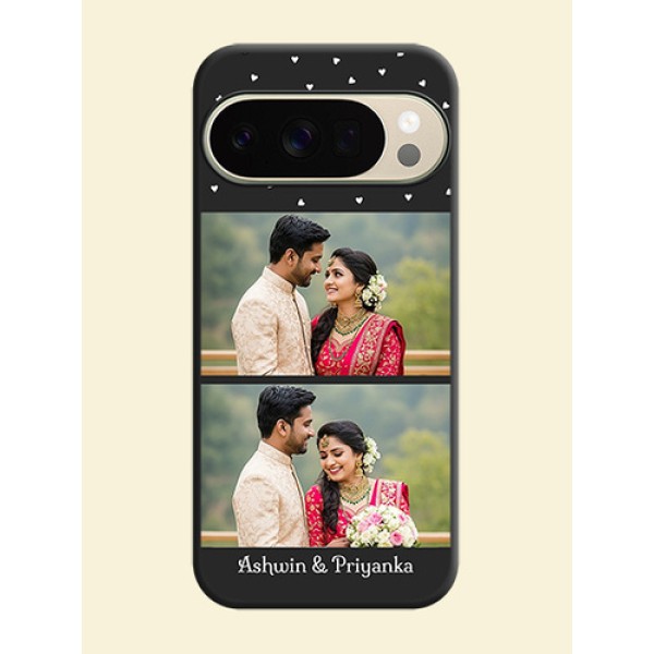 Miniature Love Symbols with Name On Space Black Custom Soft Matte Mobile Back Cover - Google Pixel 10 Pro 5G