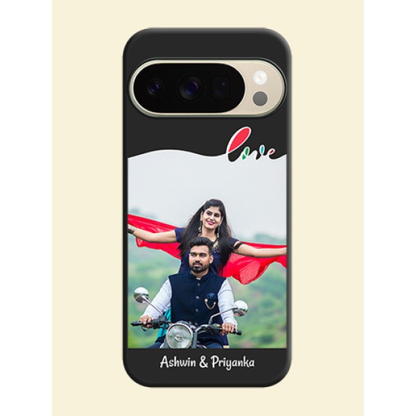 Fall in Love Pattern with Picture on Photo On Space Black Custom Soft Matte Mobile Back Cover - Google Pixel 10 Pro 5G