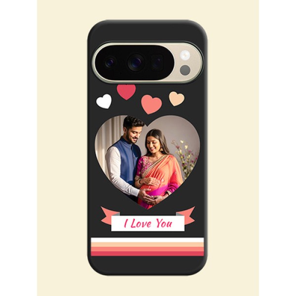 Love Shaped Photo with Colorful Stripes On Space Black Custom Soft Matte Mobile Back Cover - Google Pixel 10 Pro 5G