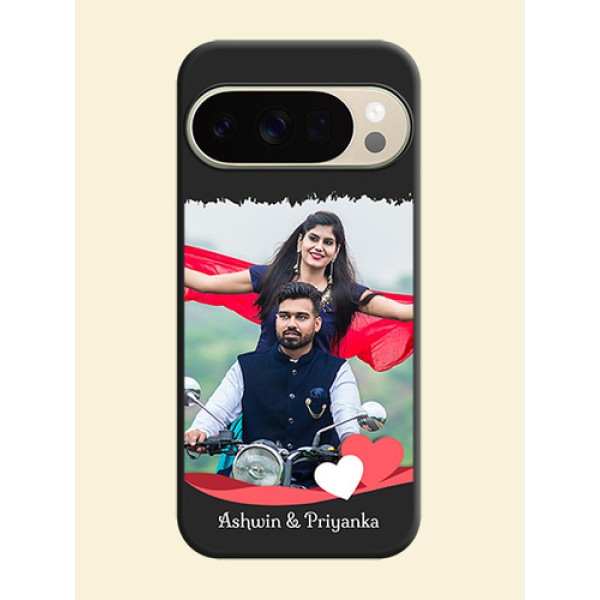 Pin Color Love Shaped Ribbon Design with Text On Space Black Custom Soft Matte Mobile Back Cover - Google Pixel 10 Pro 5G