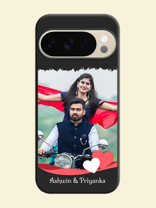 Pin Color Love Shaped Ribbon Design with Text On Space Black Custom Soft Matte Mobile Back Cover - Google Pixel 10 Pro 5G