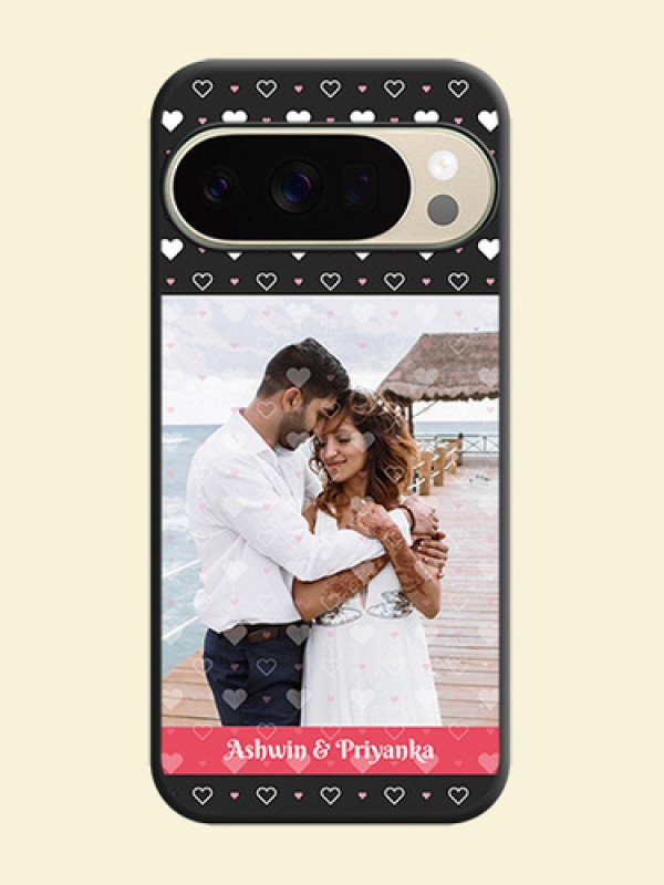 White Color Love Symbols with Text Design on Photo On Space Black Custom Soft Matte Mobile Back Cover - Google Pixel 10 Pro 5G