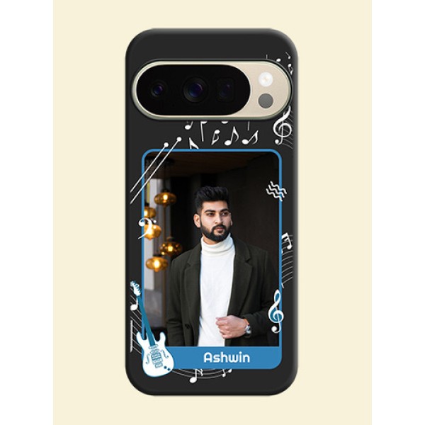 Musical Theme Design with Text on Photo On Space Black Custom Soft Matte Mobile Back Cover - Google Pixel 10 Pro 5G