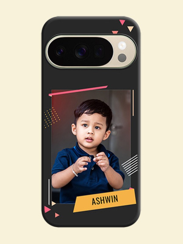 Photo Frame with Triangle Small Dots on Photo On Space Black Custom Soft Matte Mobile Back Cover - Google Pixel 10 Pro 5G