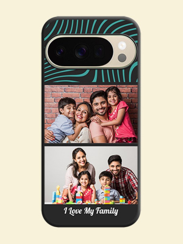 Wave Pattern with 2 Image Holder On Space Black Custom Soft Matte Mobile Back Cover - Google Pixel 10 Pro 5G