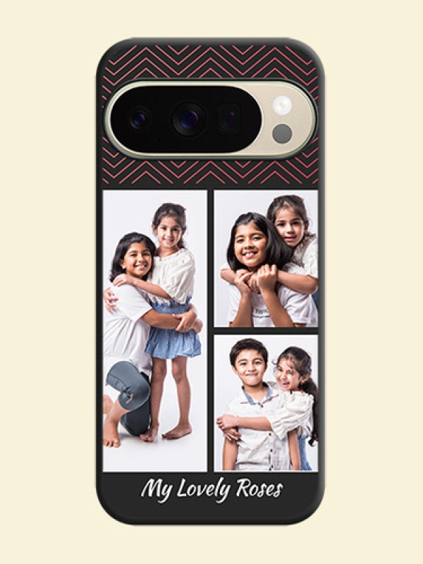 Wave Pattern with 3 Image Holder On Space Black Custom Soft Matte Mobile Back Cover - Google Pixel 10 Pro 5G