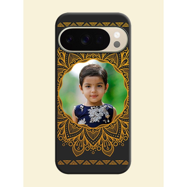 Round Image with Floral Design On Space Black Custom Soft Matte Mobile Back Cover - Google Pixel 10 Pro 5G