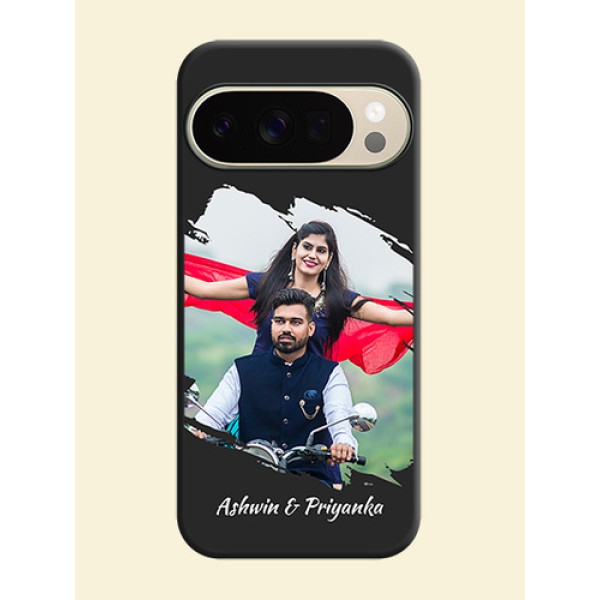 Grunge Brush Strokes on Photo On Space Black Custom Soft Matte Mobile Back Cover - Google Pixel 10 Pro 5G