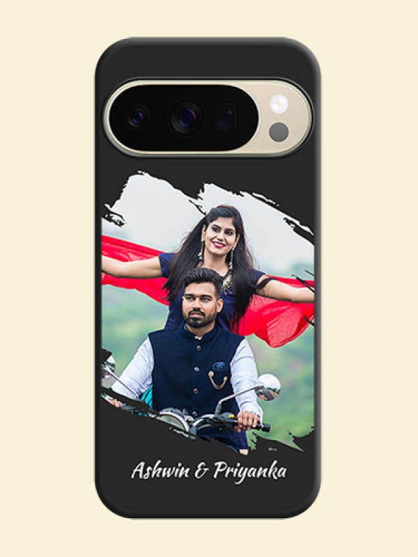 Grunge Brush Strokes on Photo On Space Black Custom Soft Matte Mobile Back Cover - Google Pixel 10 Pro 5G