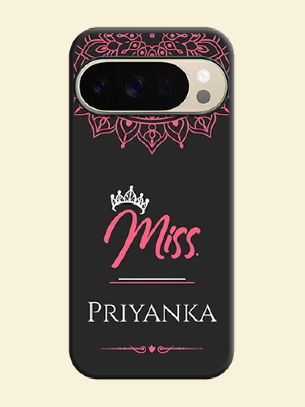 Mrs Name with Floral Design On Space Black Custom Soft Matte Mobile Back Cover - Google Pixel 10 Pro 5G