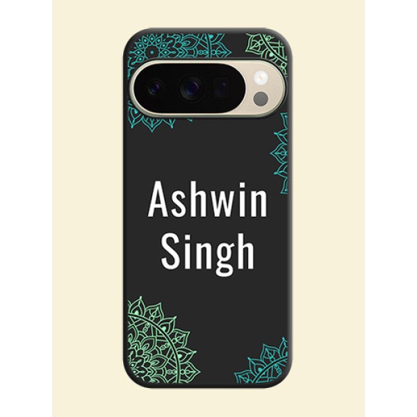 Your Name with Floral Design On Space Black Custom Soft Matte Mobile Back Cover - Google Pixel 10 Pro 5G