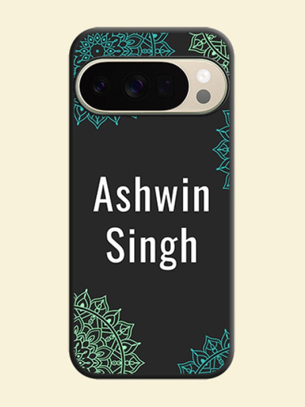 Your Name with Floral Design On Space Black Custom Soft Matte Mobile Back Cover - Google Pixel 10 Pro 5G