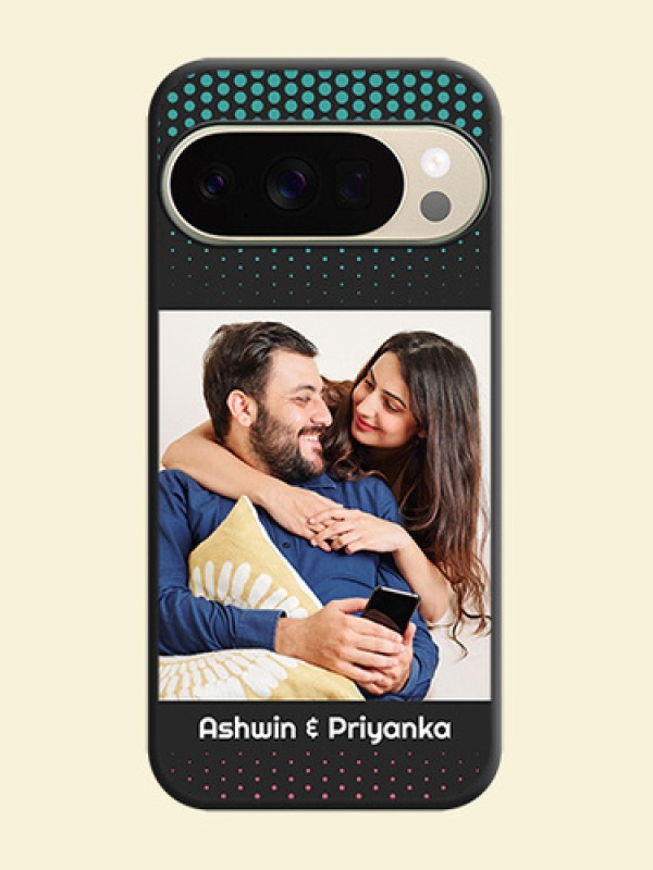 Faded Dots with Grunge Photo Frame and Text On Space Black Custom Soft Matte Mobile Back Cover - Google Pixel 10 Pro 5G