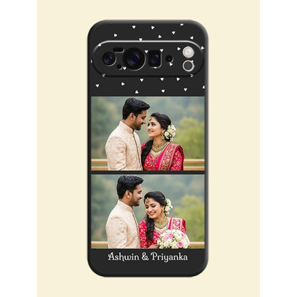 Miniature Love Symbols with Name On Space Black Custom Soft Matte Mobile Back Cover - Google Pixel 10 Pro XL 5G