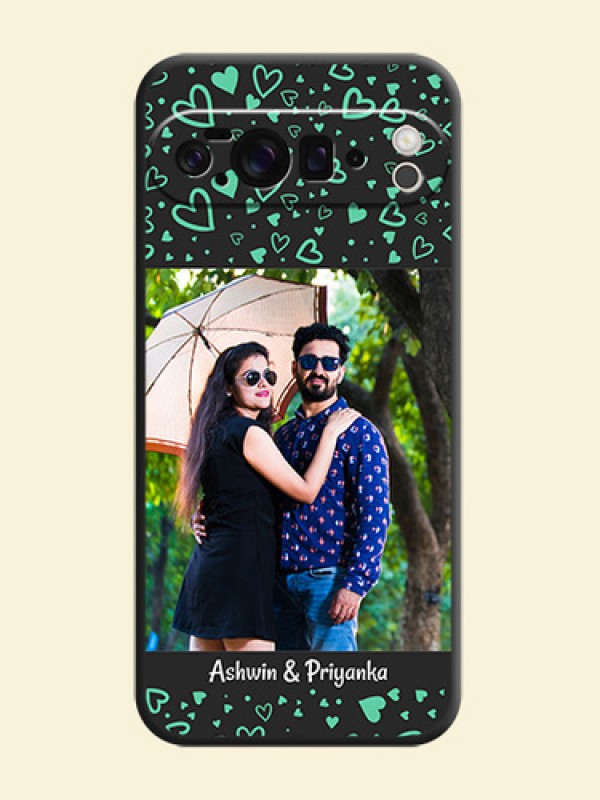 Sea Green Indefinite Love Pattern on Photo On Space Black Custom Soft Matte Mobile Back Cover - Google Pixel 10 Pro XL 5G