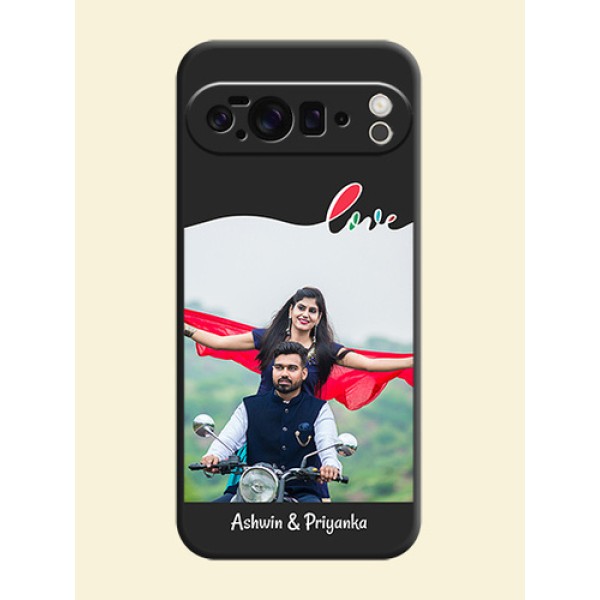 Fall in Love Pattern with Picture on Photo On Space Black Custom Soft Matte Mobile Back Cover - Google Pixel 10 Pro XL 5G
