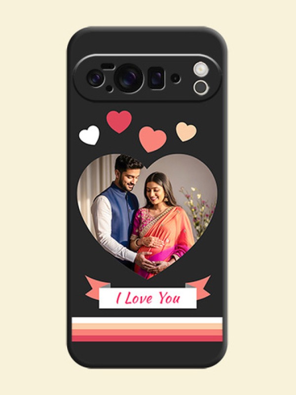 Love Shaped Photo with Colorful Stripes On Space Black Custom Soft Matte Mobile Back Cover - Google Pixel 10 Pro XL 5G