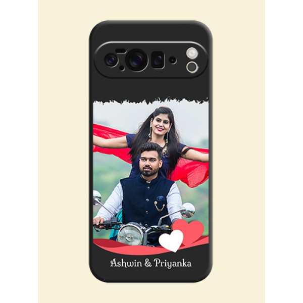 Pin Color Love Shaped Ribbon Design with Text On Space Black Custom Soft Matte Mobile Back Cover - Google Pixel 10 Pro XL 5G