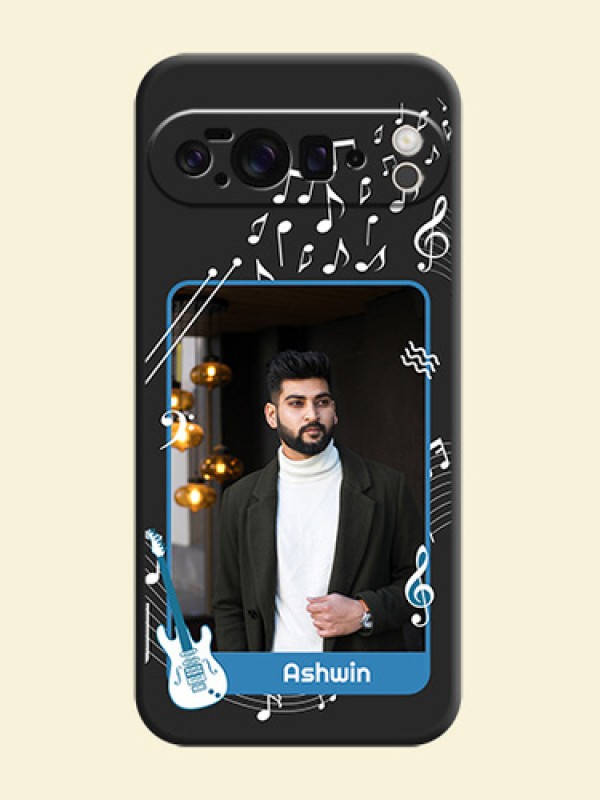 Musical Theme Design with Text on Photo On Space Black Custom Soft Matte Mobile Back Cover - Google Pixel 10 Pro XL 5G