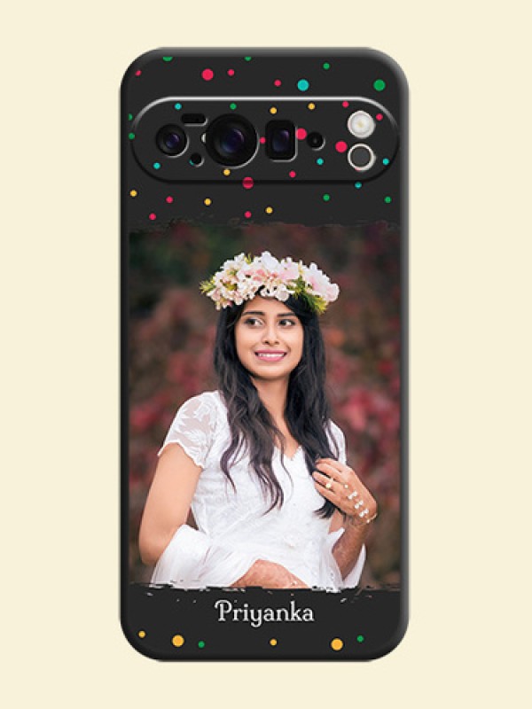 Multicolor Dotted Pattern with Text On Space Black Custom Soft Matte Mobile Back Cover - Google Pixel 10 Pro XL 5G