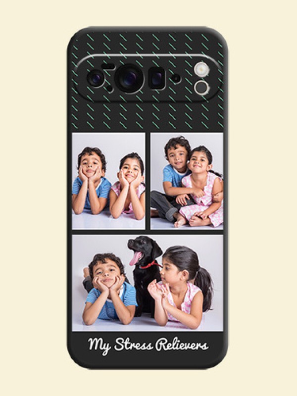 Cross Dotted Pattern with 2 Image Holder On Space Black Custom Soft Matte Mobile Back Cover - Google Pixel 10 Pro XL 5G