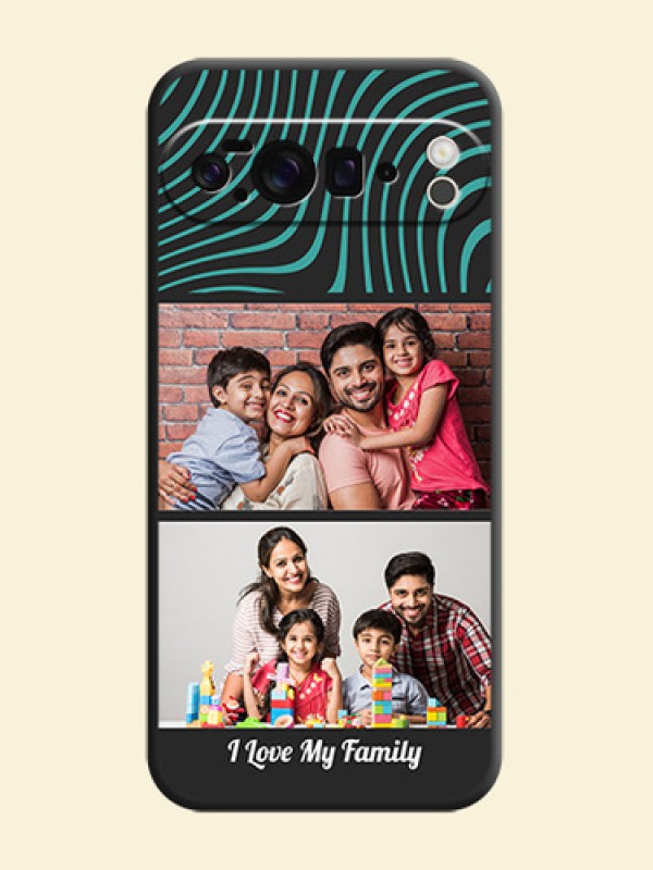 Wave Pattern with 2 Image Holder On Space Black Custom Soft Matte Mobile Back Cover - Google Pixel 10 Pro XL 5G